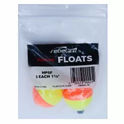 White Label Plastilite Round Bobber Float Red/Yellow 1 1/2in Qty 2