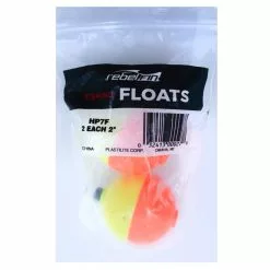 White Label Plastilite Round Bobber Float Red/Yellow 2in Qty 2